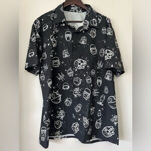Star Wars Men’s Button Up Shirt Size XL Stormtrooper Darth Vader Boba Fett
